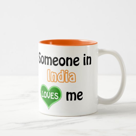 インドの誰かが私を愛している ツートーンマグカップ (右)