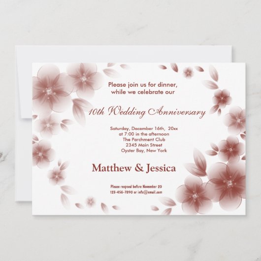 インドの赤い桜のお祝い記念日 招待状 (正面)