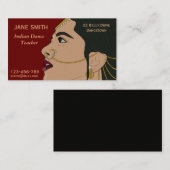 インドの踊りの先生のダンスの先生のダンスのスタジオ 名刺 (正面/裏面)