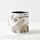 インドの道具および腕は、容積2 oからの48をめっきします ツートーンマグカップ (正面左)