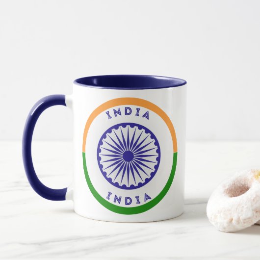 インドの遺産エンブレム マグカップ (ドーナツ)