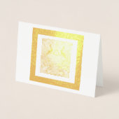 インドの青い孔雀2羽の箔押しカード 箔カード (正面)