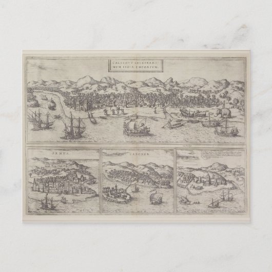 インドの4都市 ポストカード (正面)