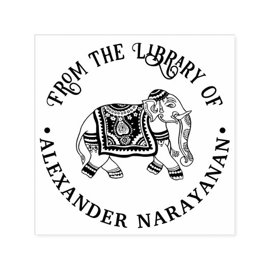 インドのMehndi象の名前ライブラリのブック名 セルフインキングスタンプ (デザイン)