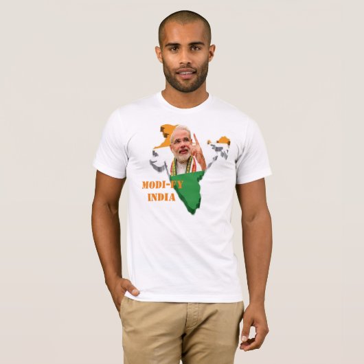 インドのNarendra Modi PMインドのTシャツを変更して下さい Tシャツ (正面フル)