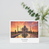 インドのTaj Mahal Agraとの夕日 ポストカード (スタンド正面)