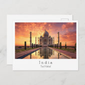 インドのTaj Mahal Agraとの夕日 ポストカード (正面/裏面)