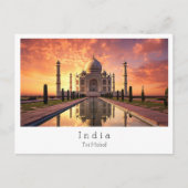 インドのTaj Mahal Agraとの夕日 ポストカード (正面)