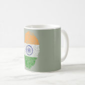インドのtouchの指紋の旗 コーヒーマグカップ (正面右)