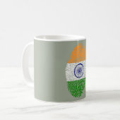 インドのtouchの指紋の旗 コーヒーマグカップ (正面左)