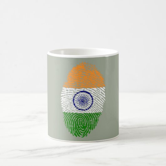 インドのtouchの指紋の旗 コーヒーマグカップ (中央)