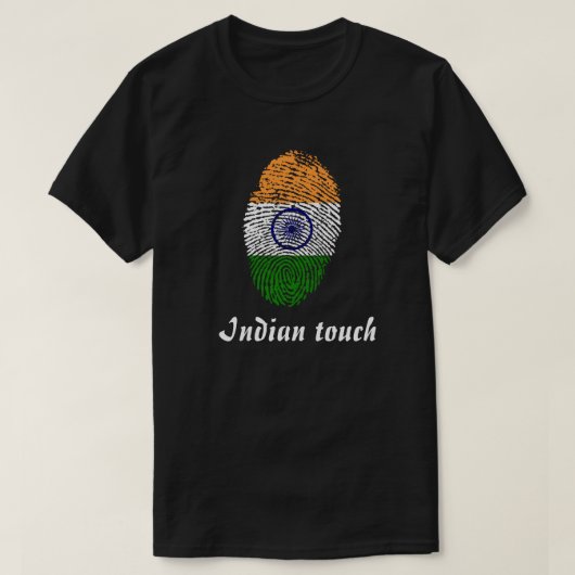 インドのtouchの指紋の旗 tシャツ (デザイン正面)