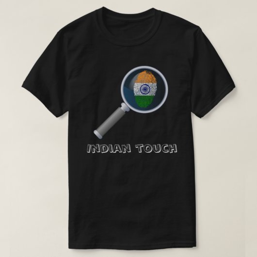 インドのtouchの指紋の旗 tシャツ (デザイン正面)
