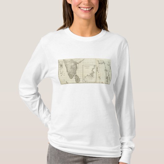 インドは地図を刻みました Tシャツ (正面)