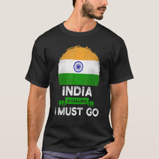 インドは私が行かなければならないことを呼んでいるインディアン伝統ルーツF Tシャツ