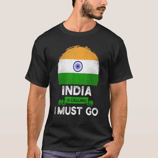 インドは私が行かなければならないことを呼んでいるインディアン伝統ルーツF Tシャツ (正面)