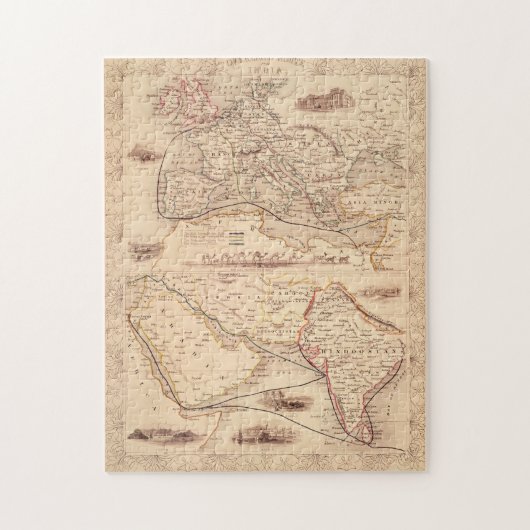 インドへの陸上のルート ジグソーパズル (縦)