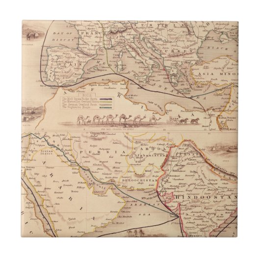 インドへの陸上のルート タイル (正面)