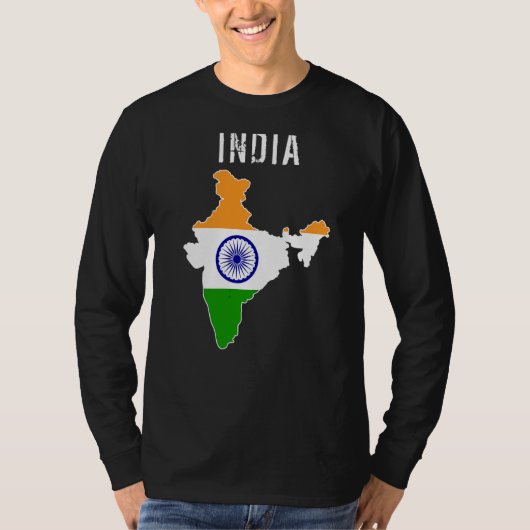 インドを愛する人のためのインド国旗 Tシャツ (正面)