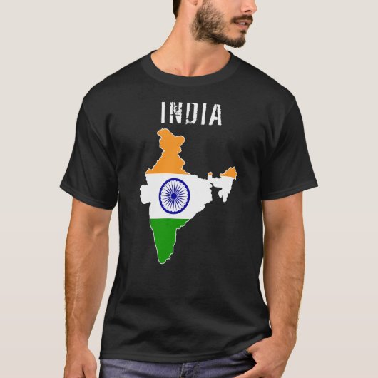 インドを愛する人のためのインド国旗 Tシャツ (正面)