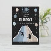 インドアスライドパーク遊び場 男の子の誕生日パーティー 招待状 (スタンド正面)