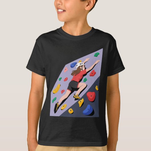 インドアロッククライミングの壁のアート Tシャツ (正面)