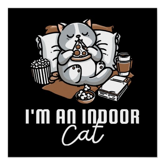 インドア派の猫です - 引っ込み思案な猫 ポスター (正面)