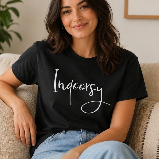 インドア派 スクリプト ジョーク Tシャツ