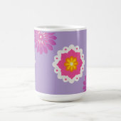 インドインスパイアピンクとパープルパステルの曼荼羅 コーヒーマグカップ (中央)