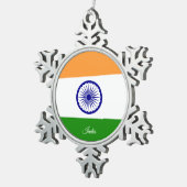 インドインディアン国旗 スノーフレークピューターオーナメント (右)