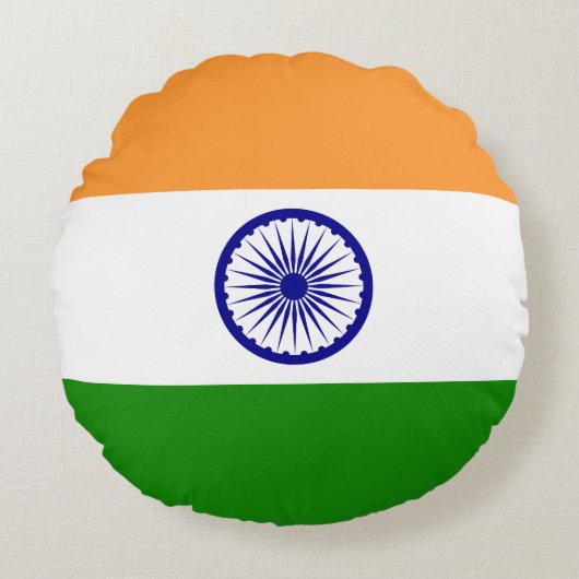 インドインディアン国旗 ラウンドクッション (正面)