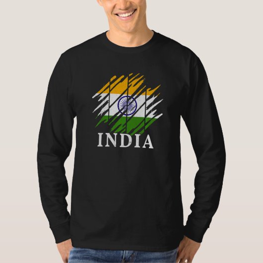 インドインディアン国旗 Tシャツ (正面)