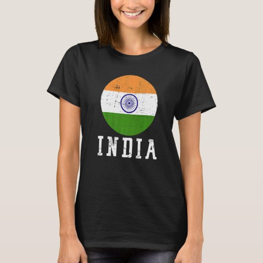 インドインディアン国旗 Tシャツ (正面)
