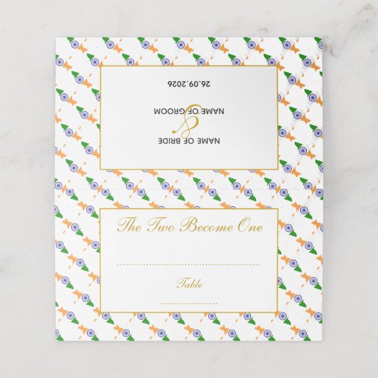 インドエレガント結婚お祝い プレイスカード (外部開封)