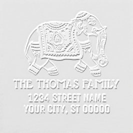 インドエレファントネーム差出人住所モノグラム