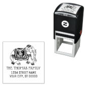 インドエレファントネーム差出人住所モノグラム セルフインキングスタンプ (インサイチュ)