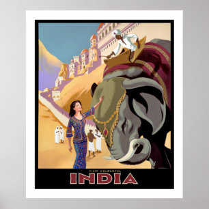 インドカラフルを訪れる ポスター