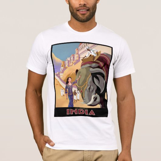 インドカラフルを訪れる Tシャツ (正面)