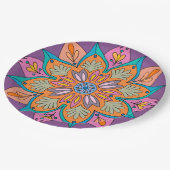 インドカラフル円：装飾曼荼羅 ペーパープレート (アングル)