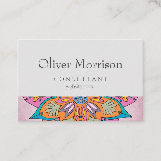 インドカラフル円：装飾曼荼羅 ロイヤリティカード (正面)