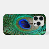 インドクジャクの青い羽 iPhoneケース (裏面横)