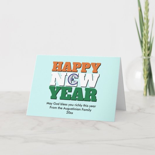 インドクリスチャンHAPPY新年ホリデーカード シーズンカード (正面)