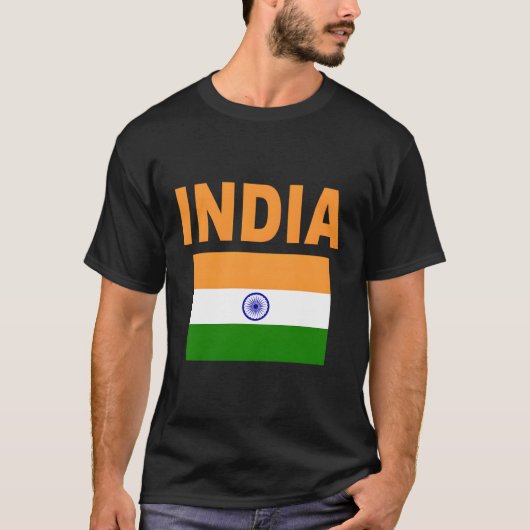 インドクール国旗Jhanda Bhaaratインディアン国旗M Tシャツ (正面)