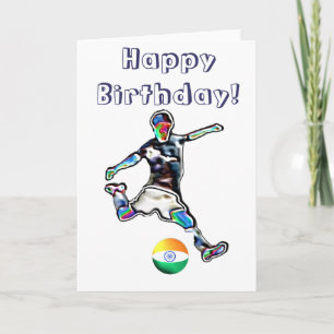 インドサッカーの誕生日カード カード