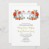 インドゾウの結婚式招待状 招待状 (正面/裏面)