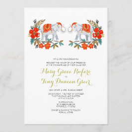 インドゾウの結婚式招待状 招待状