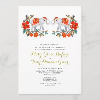 インドゾウの結婚式招待状 招待状