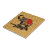 インドゾウw/Redの布 タイル (側面)