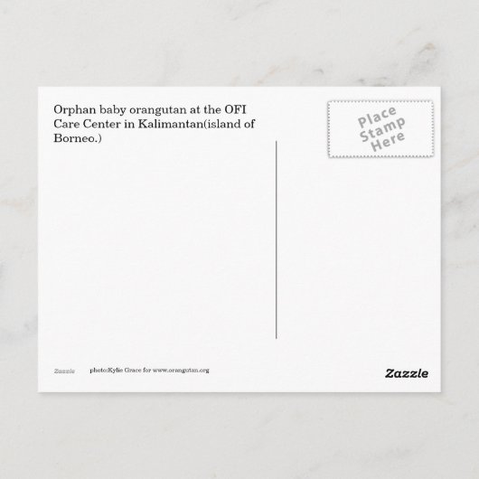 インドネシアからかわいいハロー ポストカード (裏面)