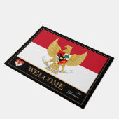 インドネシアとインドネシアの国旗のマット/スポーツ・ウェルカム ドアマット (アングル)